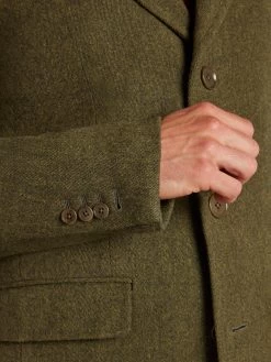 Single Breasted Overcoat – Forest Green -Clothing store 230823 OliverBrown Model2940 1