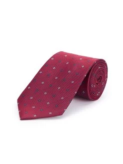 Diamond And Square Tie - Wine