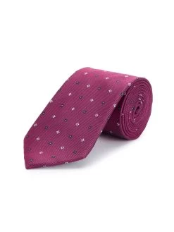 Diamond And Square Tie - Cerise