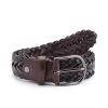 Woven Leather Belt - Brown -Clothing store 230928 OliverBrown1621