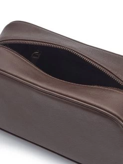 Leather Wash Bag - Brown -Clothing store 230928 OliverBrown1641