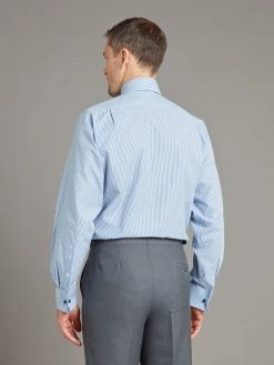 Berwick Shirt Classic Collar - Fine Stripe Mid Blue -Clothing store 231110 OliverBrown1084