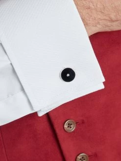 Double Breasted Moleskin Waistcoat - Burgundy -Clothing store 231110 OliverBrown1666