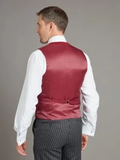 Double Breasted Moleskin Waistcoat - Burgundy -Clothing store 231110 OliverBrown1670