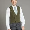 Double Breasted Moleskin Waistcoat - Moss Green -Clothing store 231110 OliverBrown1677