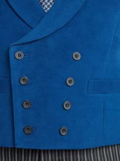 Double Breasted Moleskin Waistcoat - Navy -Clothing store 231110 OliverBrown1709