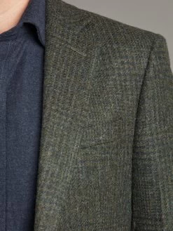Eaton Jacket Check - Moss Green -Clothing store 231110 OliverBrown1791 1