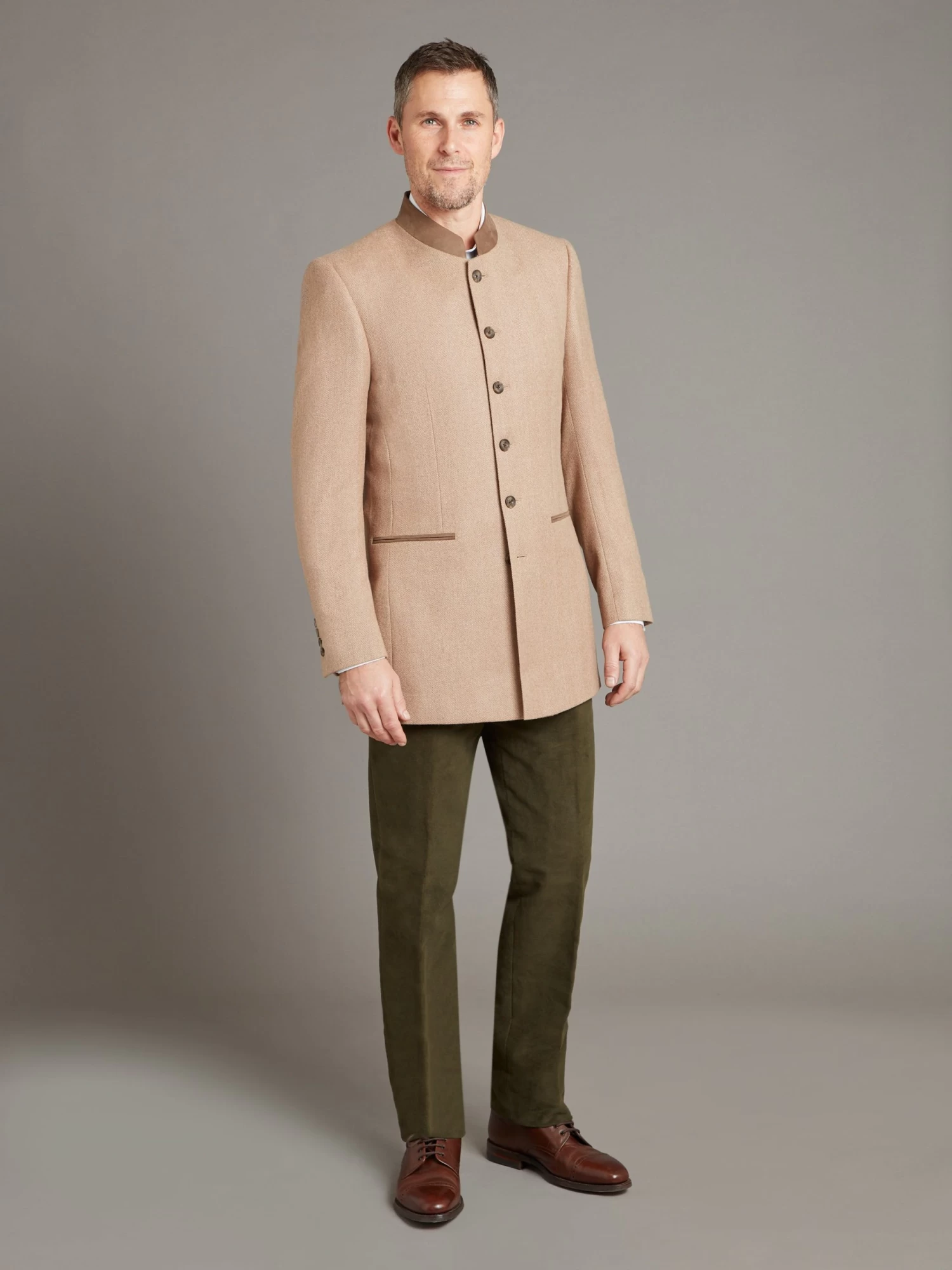 Austrian Jacket - Tan/Beige Herringbone 3 Austrian Jacket - Tan/Beige Herringbone