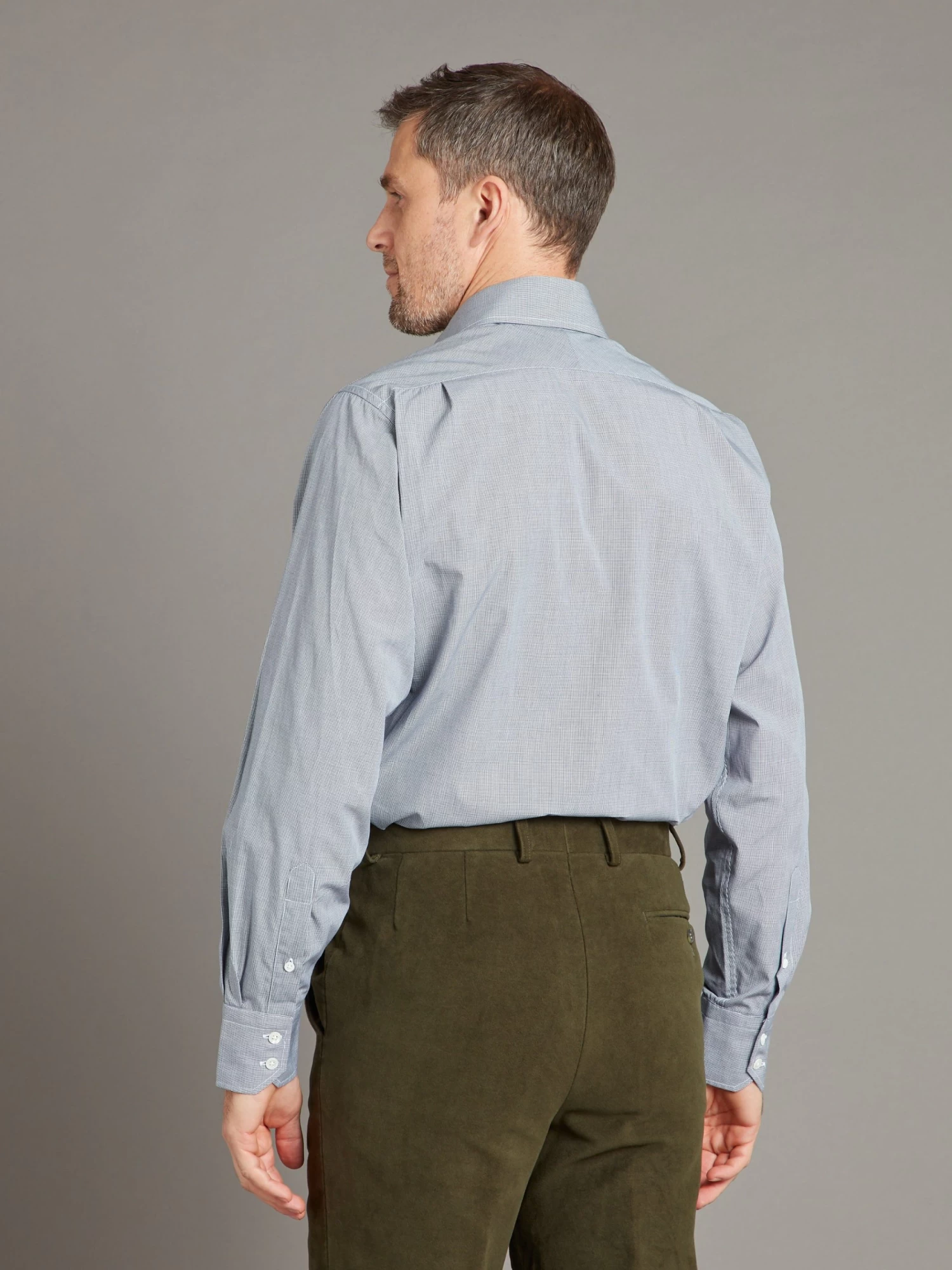 Berwick Shirt Classic Collar - Micro Check - Navy 4 Berwick Shirt Classic Collar - Micro Check - Navy - Image 2