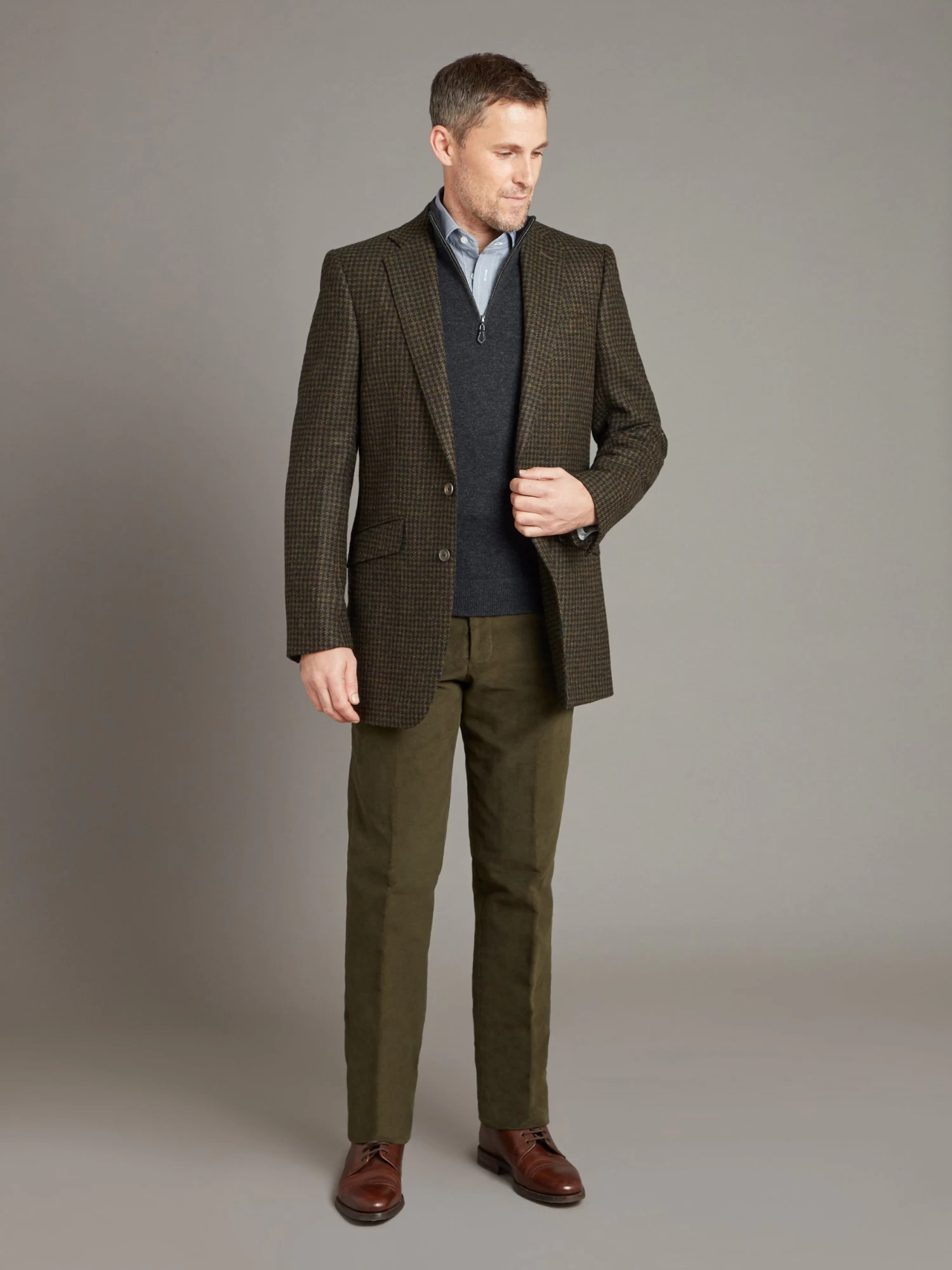 Eaton Jacket - Houndstooth Green/Brown 4 Eaton Jacket - Houndstooth Green/Brown - Image 2