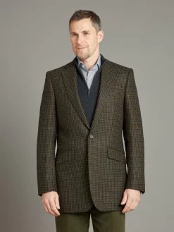 Eaton Jacket - Houndstooth Green/Brown