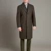 Raglan Sleeve Overcoat Houndstooth - Green/Brown -Clothing store 231110 OliverBrown2098 1