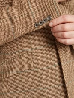 Eaton Jacket - Brown/Teal Overcheck -Clothing store 231110 OliverBrown2213 1