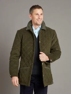 Quilted Moleskin Jacket - Olive