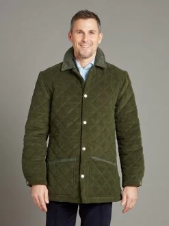 Quilted Moleskin Jacket - Olive -Clothing store 231110 OliverBrown2228