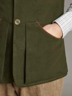 Shooting Vest - Moleskin Olive -Clothing store 231110 OliverBrown2335 2