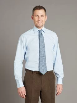 Berwick Shirt Classic Collar - Fine Stripe Sky Blue