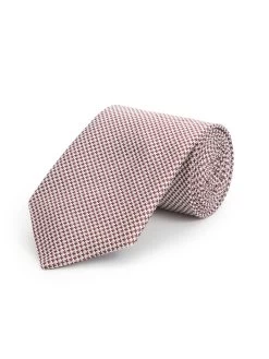 Houndstooth Tie- AK- Burgundy
