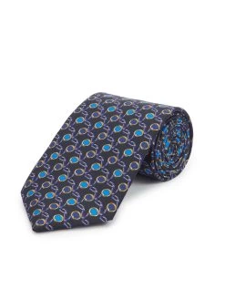 Stirrup Design Tie - Navy/ Blue