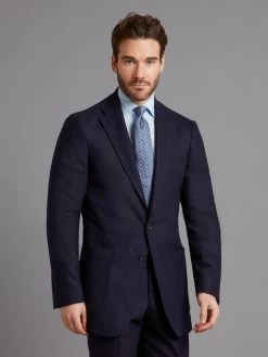 Unstructured Wool Jacket - Navy