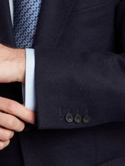 Unstructured Wool Jacket - Navy -Clothing store 231208 OliverBrown Model Ecom4438