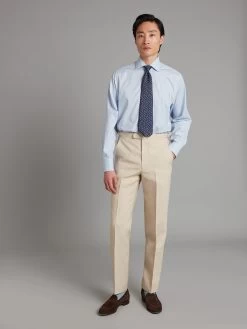 Eaton Suit - Stone Linen -Clothing store 240201 OliverBrown FlatFrontLinenTrousers Stone 3810