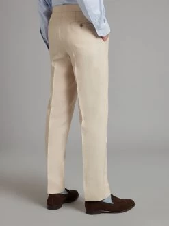 Eaton Suit - Stone Linen -Clothing store 240201 OliverBrown FlatFrontLinenTrousers Stone 3812