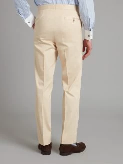 Flat Front Trousers Cotton Twill - Cream -Clothing store 240201 OliverBrown HeavyweightcottonTrousers Cream 3710