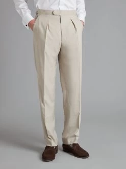 Eaton Suit - Dormeuil Natural Wool/Silk/Linen -Clothing store 240205 Oliverbrown13705