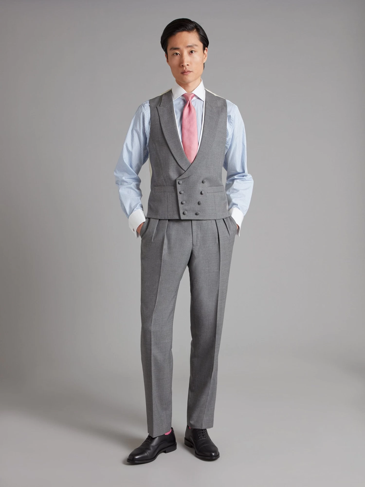 Highgrove Double Breasted Waistcoat - Grey 4 Highgrove Double Breasted Waistcoat - Grey - Image 2