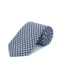 Mini Medallion Silk Tie - Navy