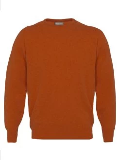 Lambswool Crew Neck Jumper - Burnt Orange