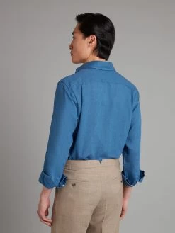 Amalfi Linen Shirt - Mid Blue -Clothing store Amalfi Shirt Linen Mid Blue 04 4954abe8 70b2 496a 9828 397bbddad560