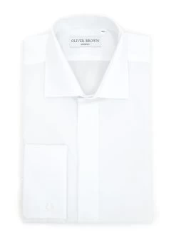 City Shirt Covered Placket Poplin - White