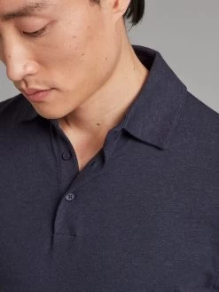 Cotton Linen Blend Polo Shirt - Navy -Clothing store Cotton Linen Blend Polo Shirt Navy 03 ad47d7c1 2e18 4614 9163 8a8e9491a763