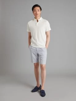 Cotton Linen Blend Polo Shirt - White -Clothing store Cotton Linen Blend Polo Shirt White 01 ae454fbf 09e7 406e 926d b3ca0da48ddb