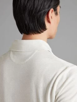 Cotton Linen Blend Polo Shirt - White -Clothing store Cotton Linen Blend Polo Shirt White 05 3059cbf7 d610 42cf 9cf8 d3b950217256