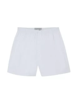 Cotton Boxer Shorts, Plain - White