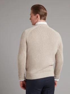 Crew Neck Jumper Cotton Linen Blend - Beige 9 Crew Neck Jumper Cotton Linen Blend - Beige -Clothing store CrewNeckJumperCottonLinenBlend Beige 2608