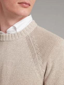 Crew Neck Jumper Cotton Linen Blend - Beige 10 Crew Neck Jumper Cotton Linen Blend - Beige -Clothing store CrewNeckJumperCottonLinenBlend Beige 2618