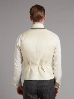 Double Breasted Linen Waistcoat - Sage Green -Clothing store DoubleBreastedLinenWaistcoat SageGreen 3096