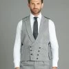 Double Breasted Wool Waistcoat - Prince Of Wales