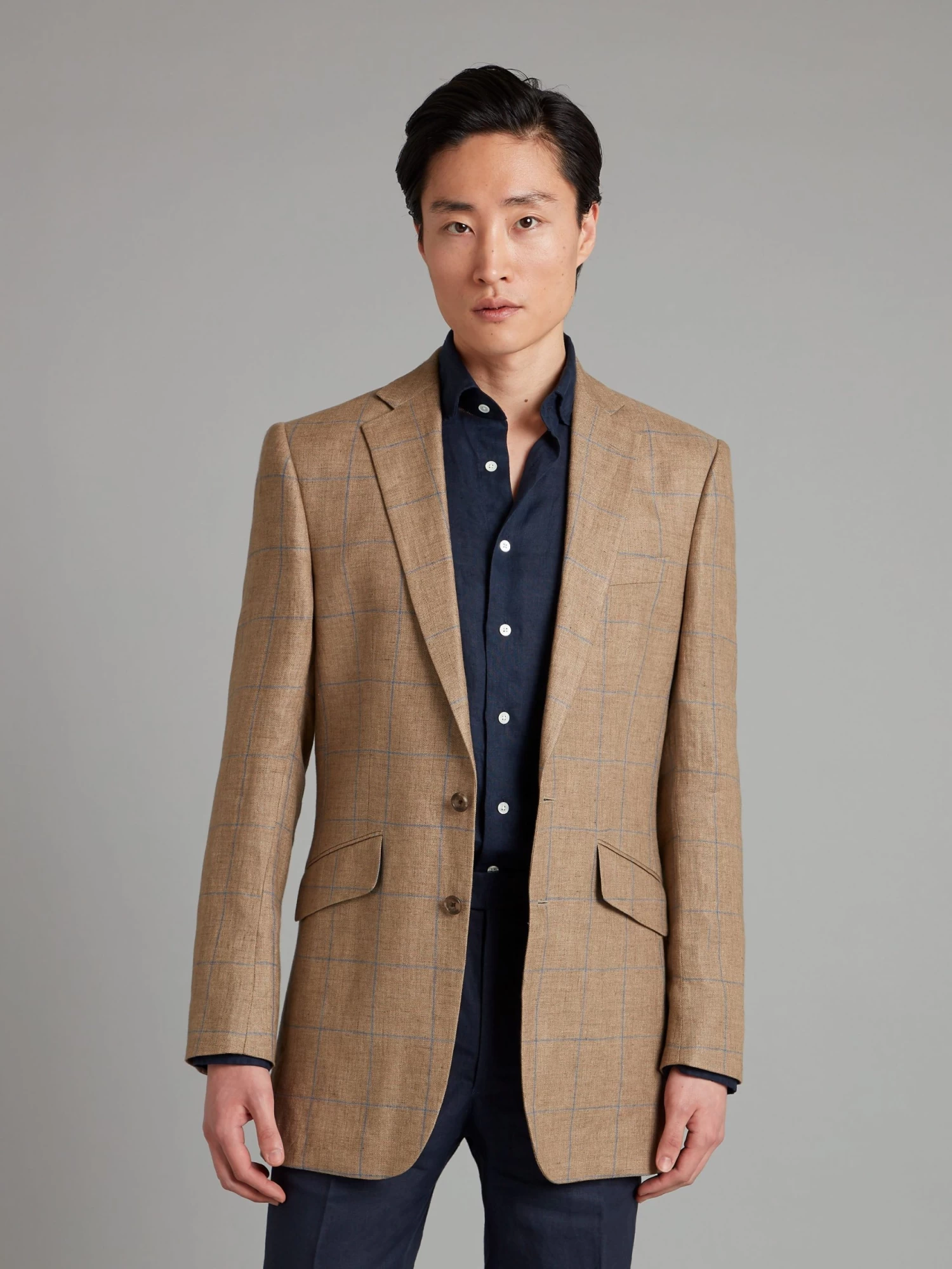 Eaton Jacket Linen - Beige Windowpane 3 Eaton Jacket Linen - Beige Windowpane