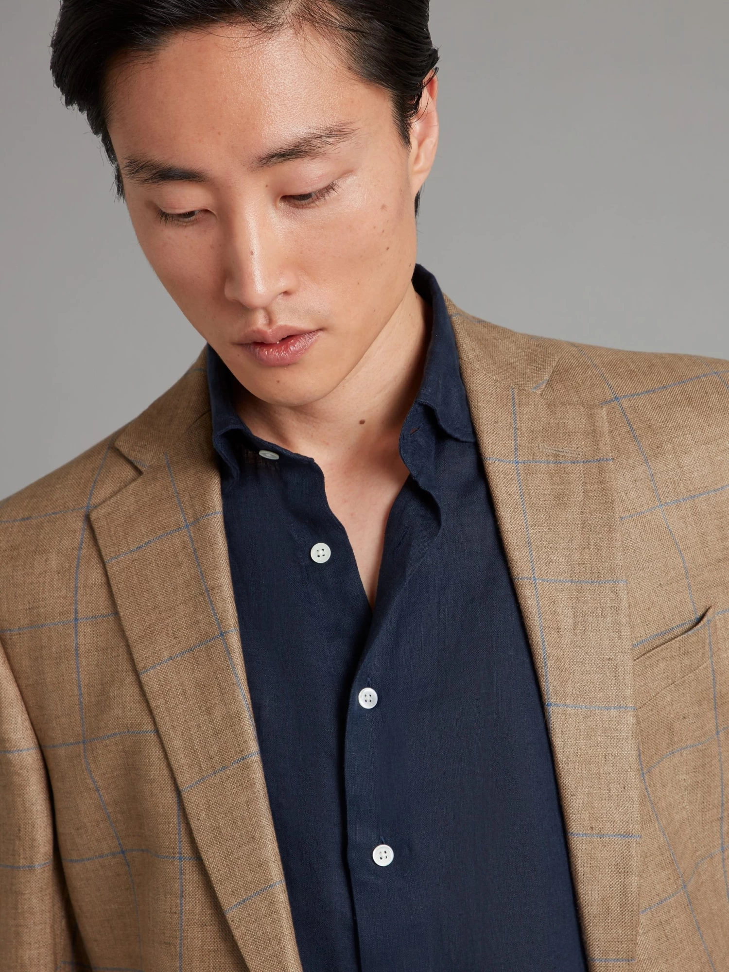 Eaton Jacket Linen - Beige Windowpane 6 Eaton Jacket Linen - Beige Windowpane - Image 4