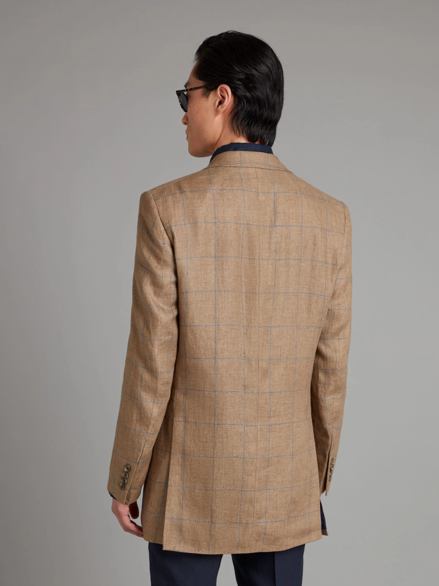 Eaton Jacket Linen - Beige Windowpane 10 Eaton Jacket Linen - Beige Windowpane - Image 8