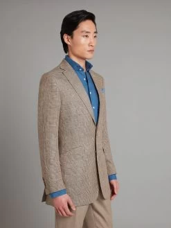 Eaton Jacket Prince Of Wales Linen - Brown -Clothing store Eaton Jacket Prince Of Wales Linen Brown 06 d5800071 afe0 4582 bb1c 780d6e9c54ba
