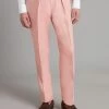 Flat Front Linen Trouser - Pink -Clothing store Eaton Suit Pink Linen 01 a65a9c1e 17b3 4321 8313 978b2931efd1