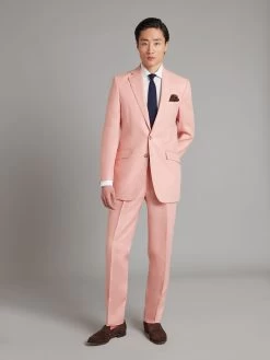 Flat Front Linen Trouser - Pink -Clothing store Eaton Suit Pink Linen 04 4c0c8951 eab4 4040 8aef 4bcb9392ee9b