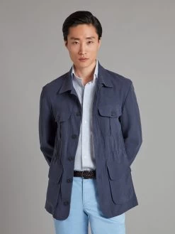 Hemingway Jacket - Solibiati Linen Blue
