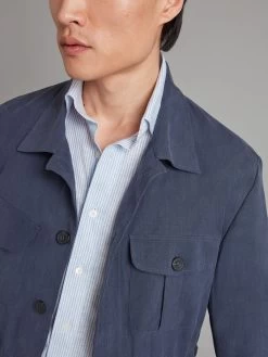 Hemingway Jacket - Solibiati Linen Blue -Clothing store Hemingway Jacket Solibiati Linen Blue 03 8e470ae1 59a7 4078 b63a d4f1d0f476d8